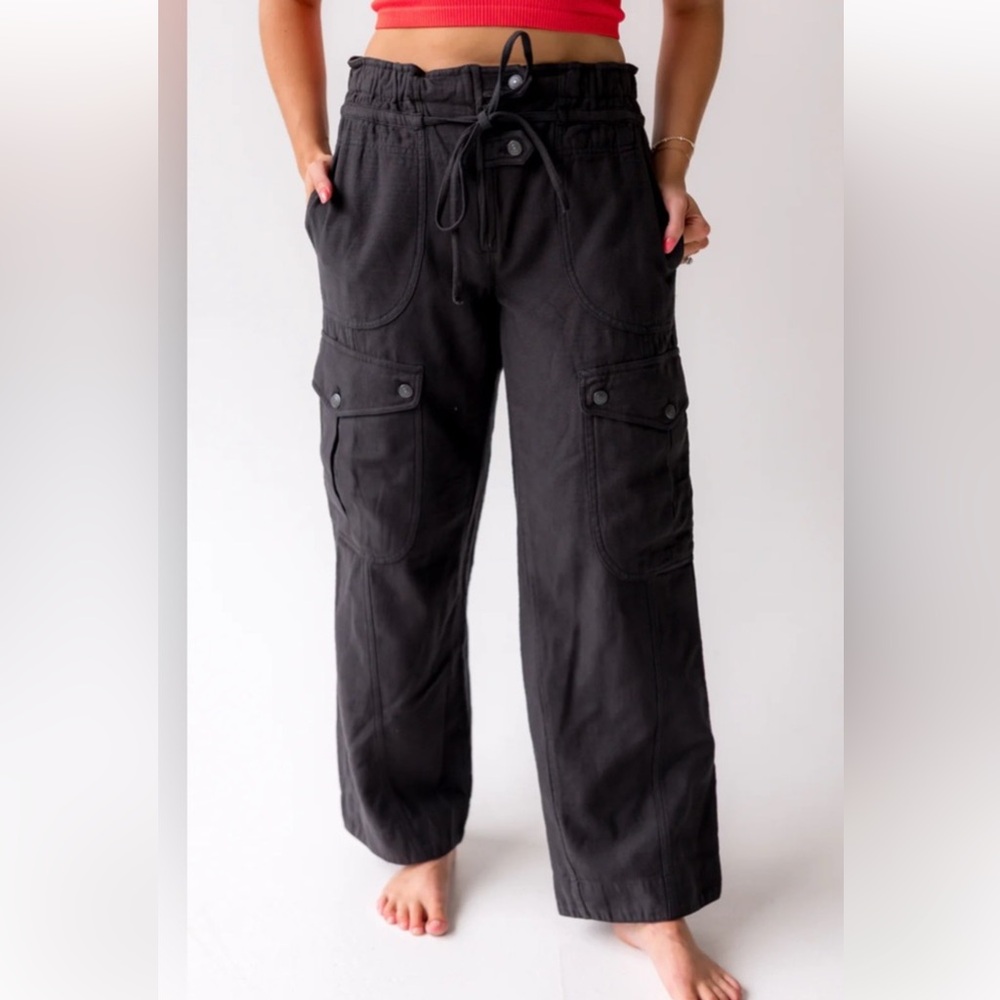 FREE PEOPLE WE THE FREE PARK AVE PANTS in Black NWT sz M-L